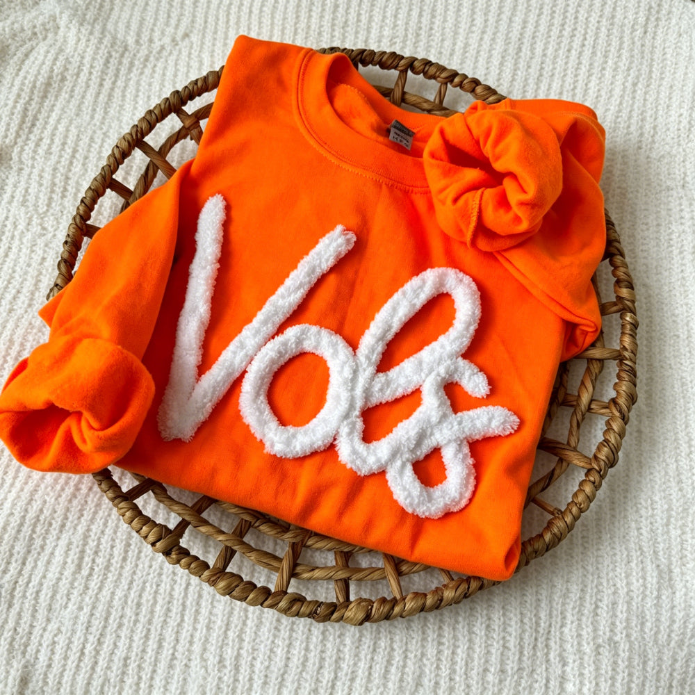 Custom Embroidered Chenille Sweatshirt – Personalized Cozy Team Crewneck – Game Day Pullover