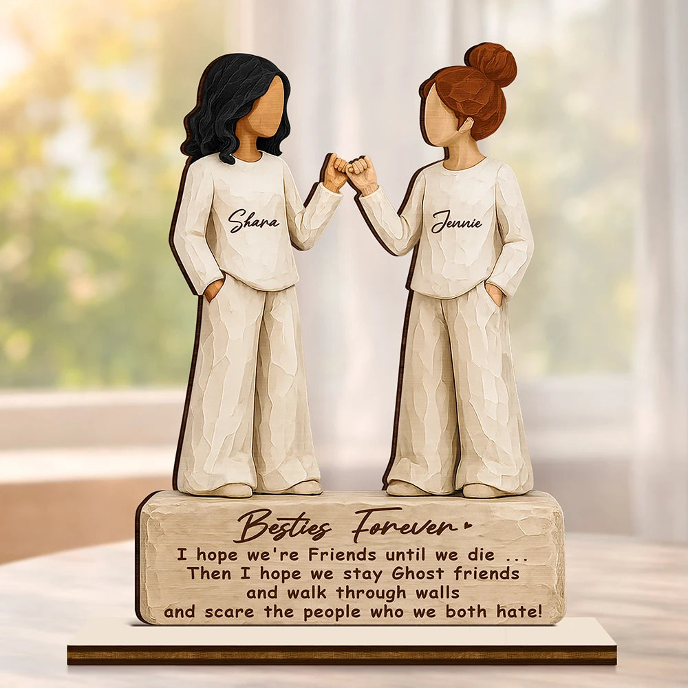 Personalized Best Friends Wooden Plaque with Custom Names – “Friends Until We Die” Best Friend Birthday Gift