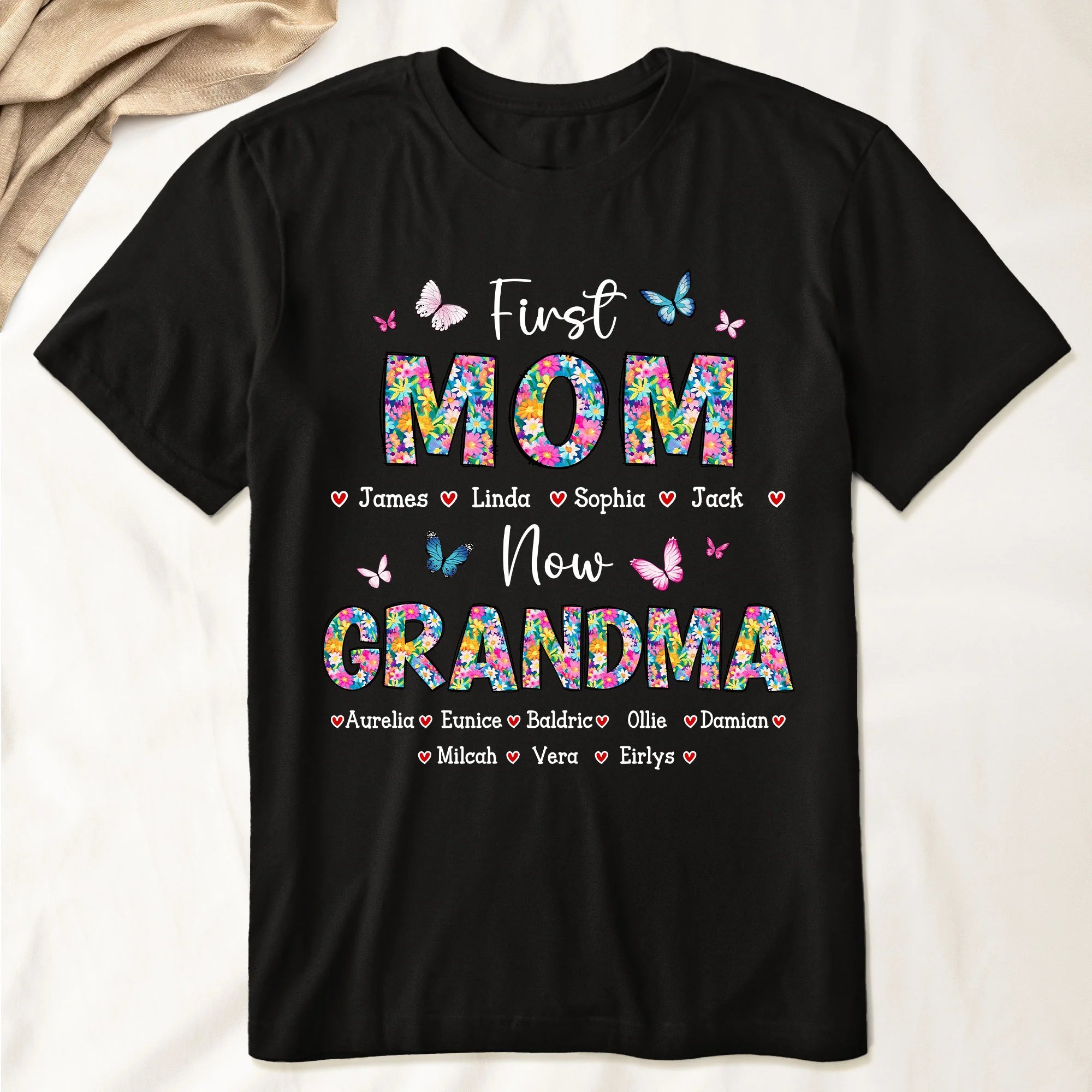 First Mom Now Grandma Floral - Personalized Sweatshirt Gift For Mom - Gift For Mom - Gift For Grandma