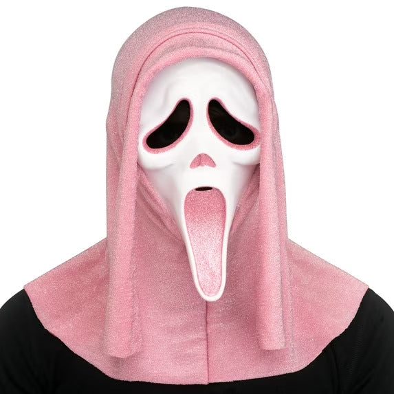 Pink Ghostface Scream Mask | Classic Horror Movie Costume | Halloween Cosplay Accessory for Adults
