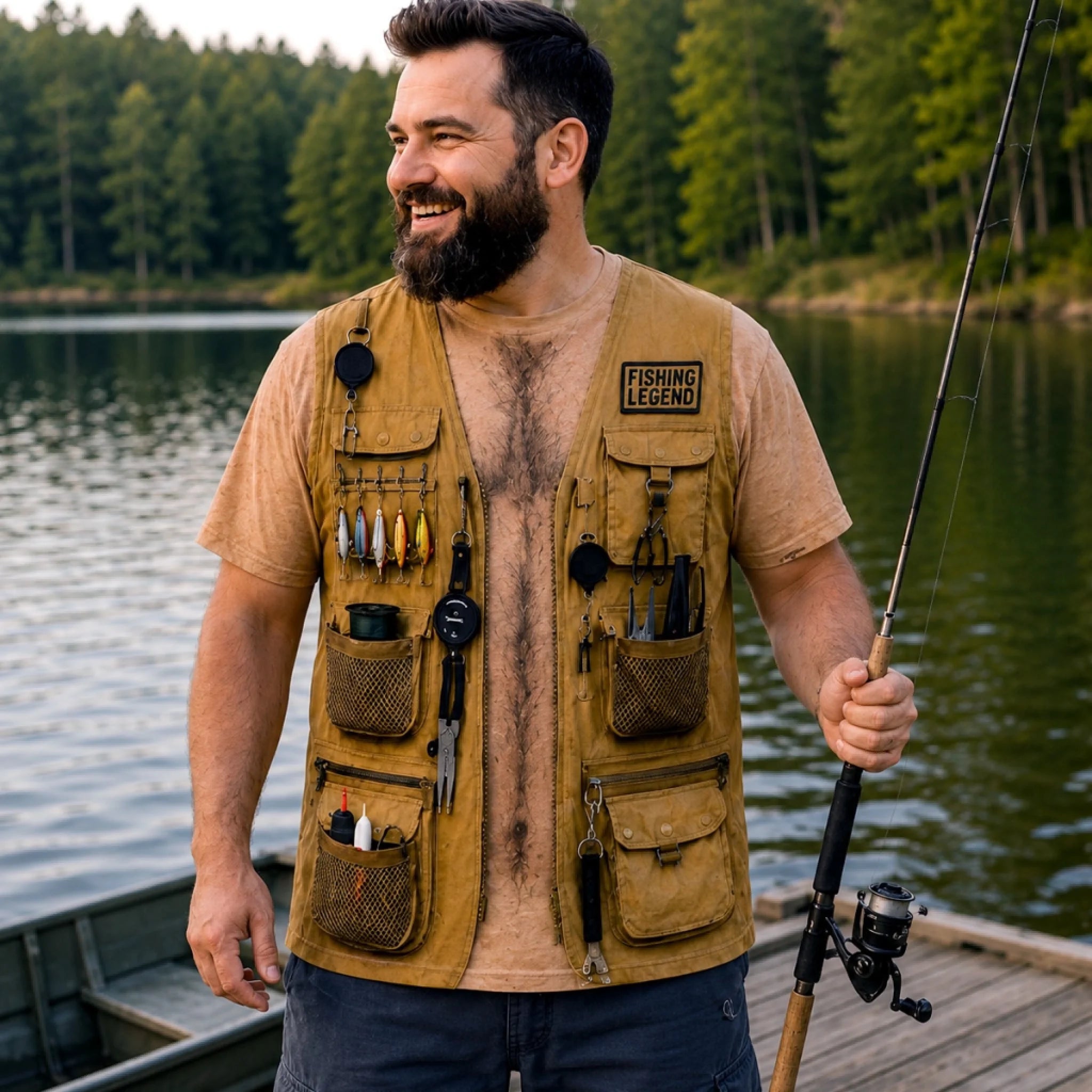 Custom Funny Fishing T-Shirt – No Fish Can Resist This Look, Personalized Birthday Gift for Men Fisherman with Skin Color Choice