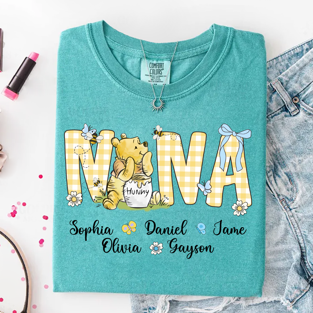 Promoted to Gigi T-Shirt – Personalized New Grandma Gift, Grandma Bear Tee for Women