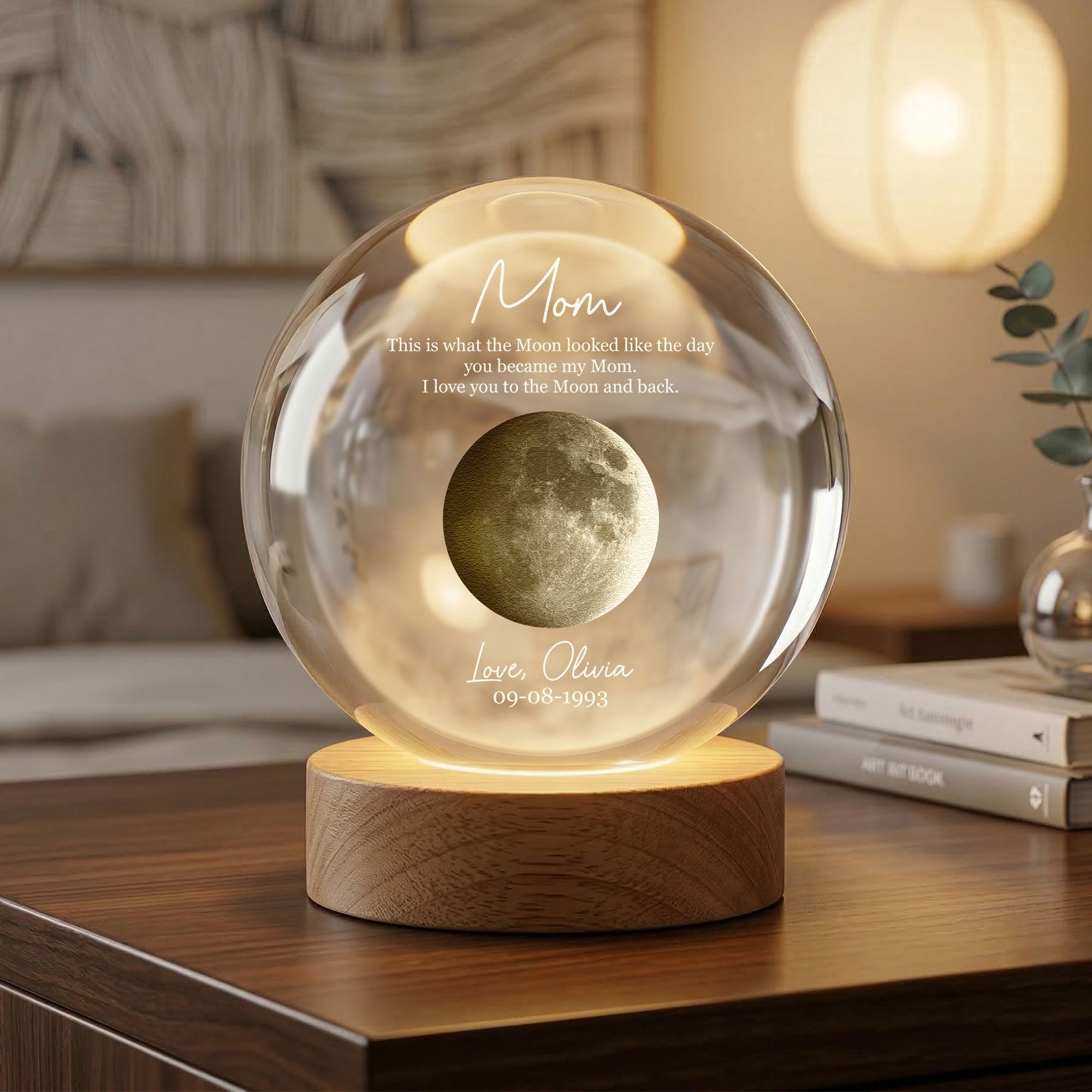 Custom Moon Phase By Date Gift For Mom Mother's Day Keepsake - Personalized Night Light