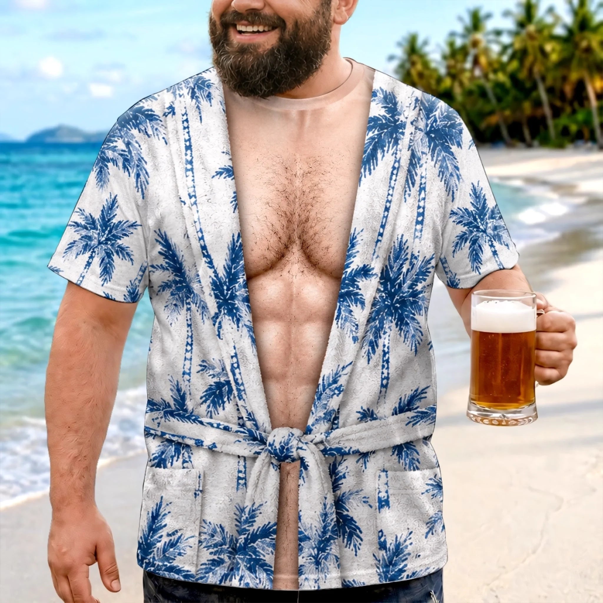 Custom Skin Tone Funny Hawaiian Shirt – Personalized “Almost A Model” Tropical Aloha Shirt, Summer Vacation Gift for Men