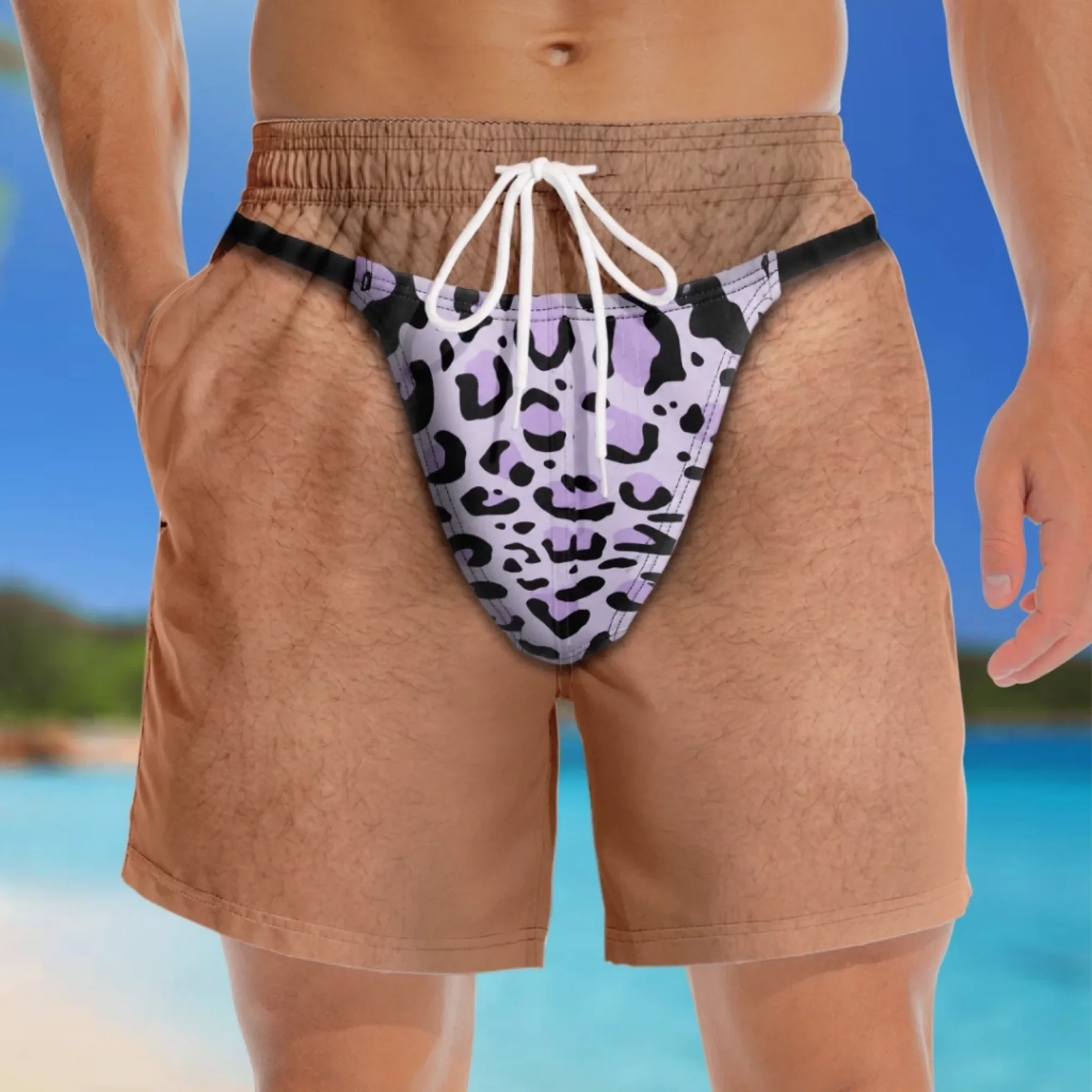 Custom Funny Men‘s Swim Trunks – Personalized Summer Vacation Beach Shorts, “My Style” Gift for Him