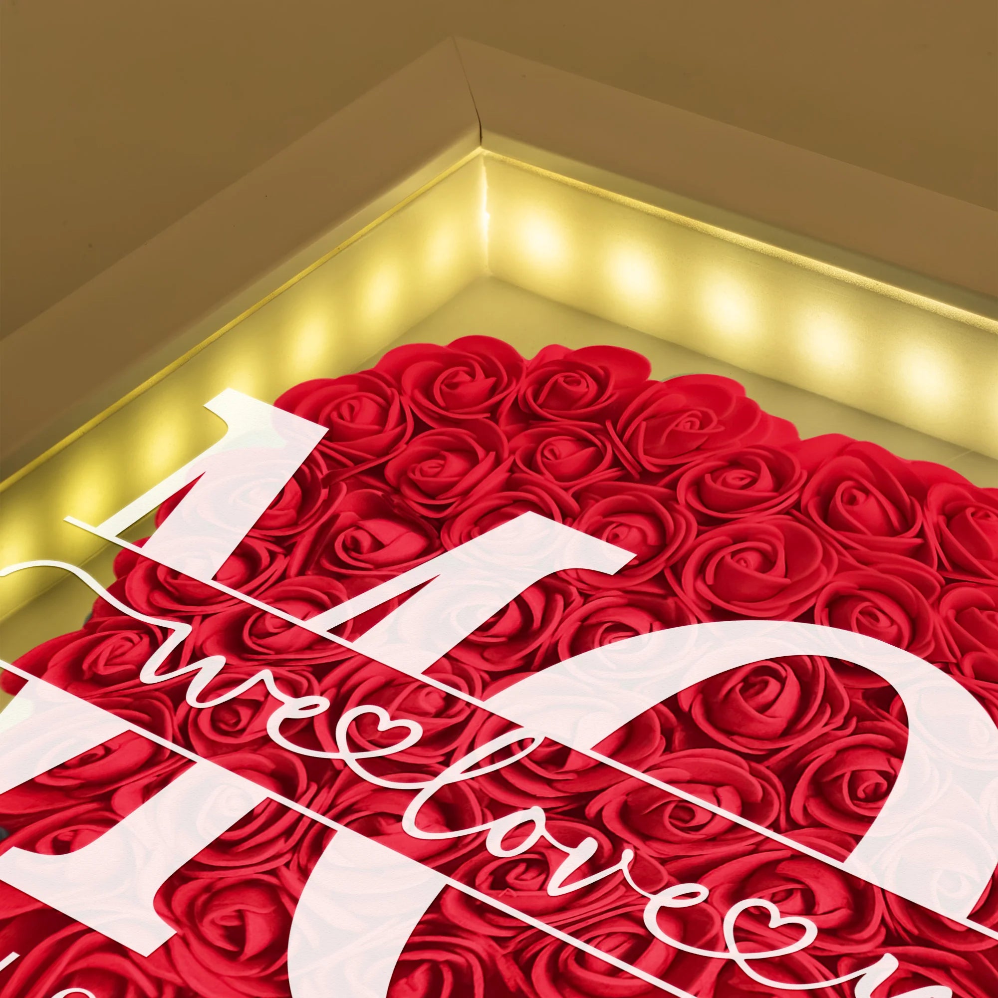 Custom Lighted Mom Flower Shadow Box - Personalized "We Love You Mom" LED Night Light with Children Names