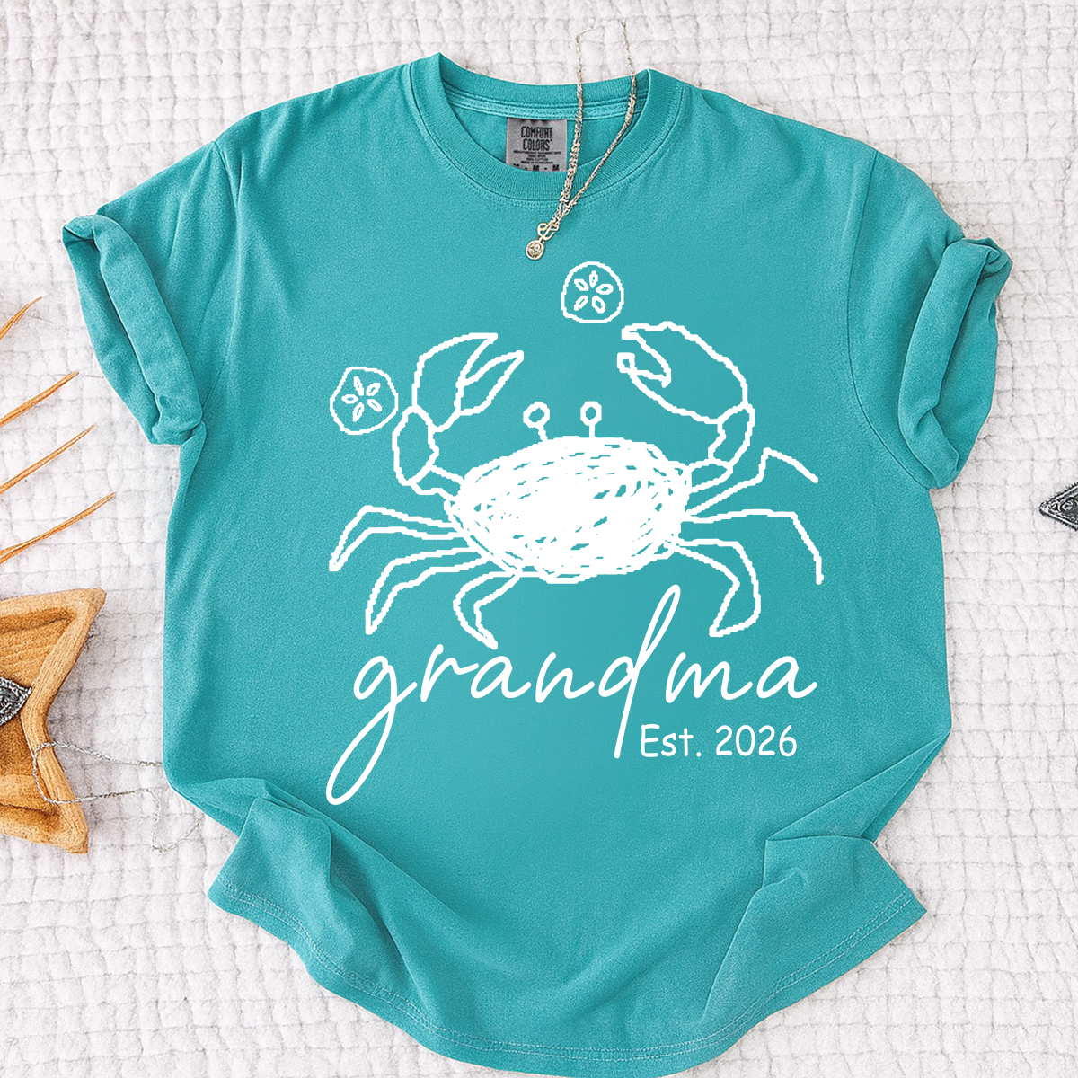 Personalized Coastal Grandma Crab Shirt – Custom Established Year T-Shirt, Summer Vacation Gift for Grandma