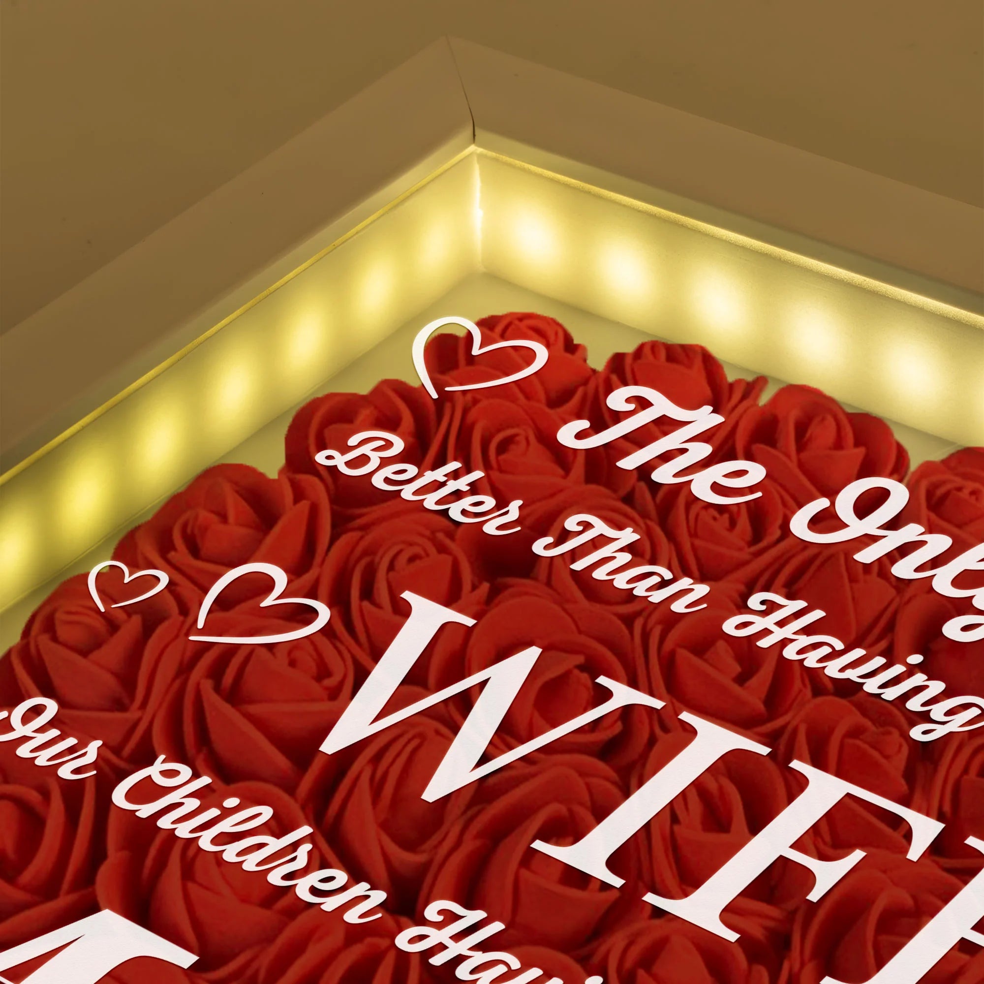 Custom Lighted Wife & Mom Shadow Box - Personalized Gift for Wife & Mother with Children Names