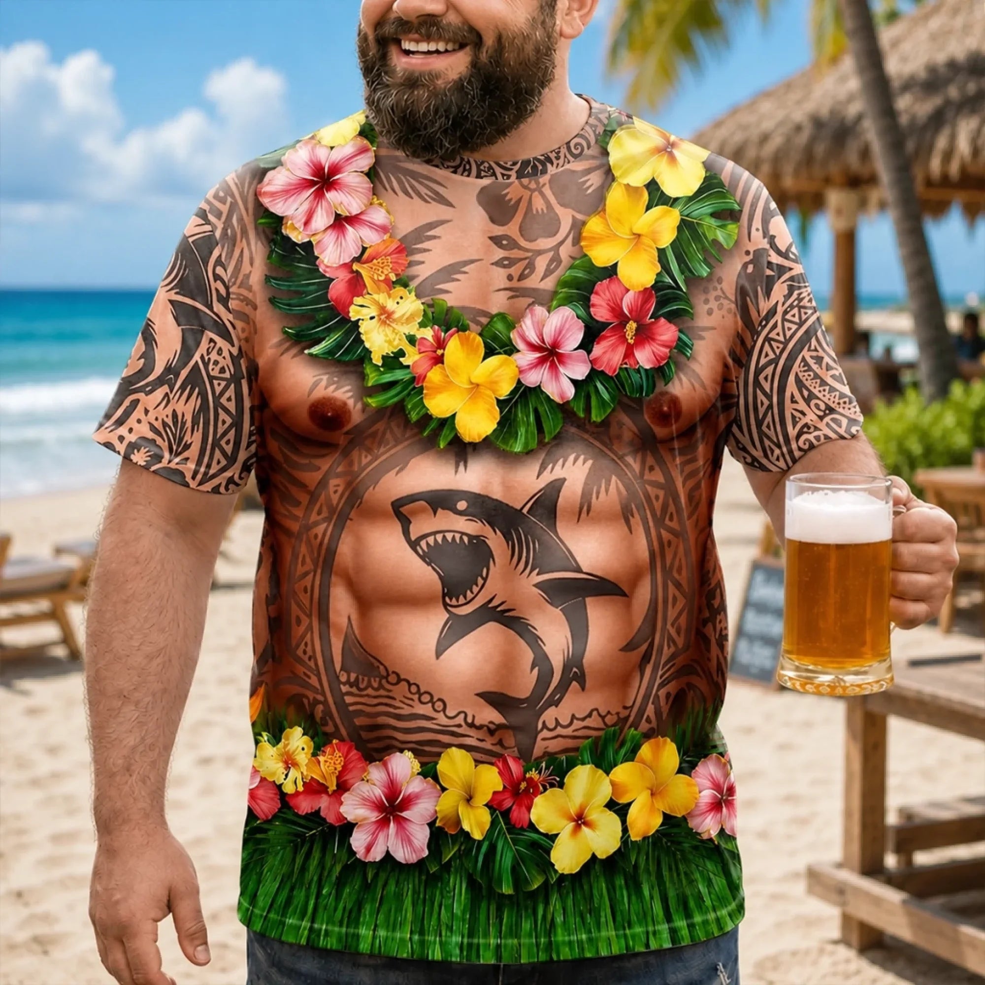 Custom Funny Aloha And Chill T-Shirt – Personalized Summer Vacation Tee, Birthday Gift for Men Who Love Island Vibes