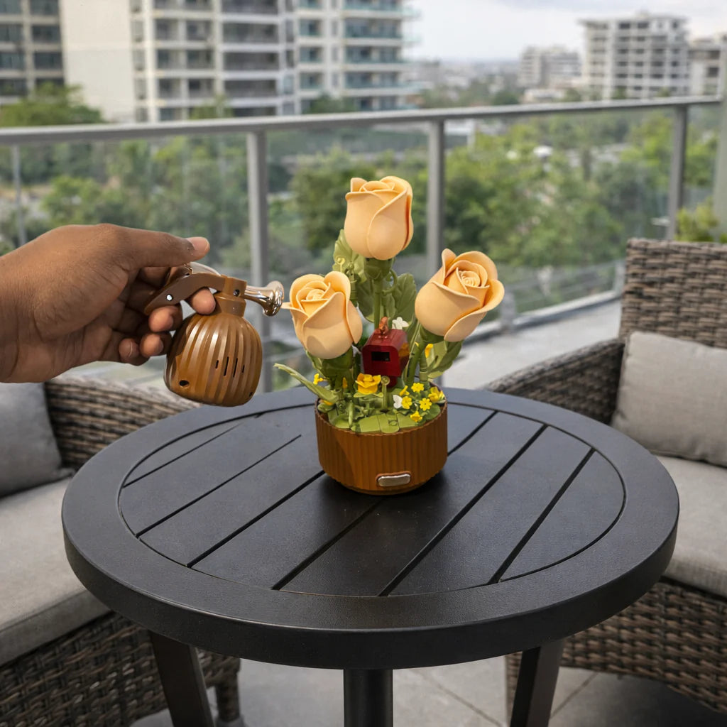 Custom Blooming Rose Building Block Set - DIY Flower Bouquet for Birthday, Valentine's Day