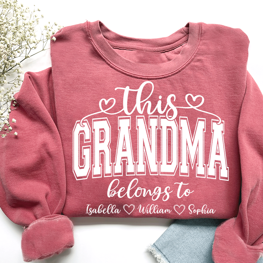 Personalized "This Grandma Belongs To" Sweatshirt - Custom Grandkids Names, Gift for Grandma