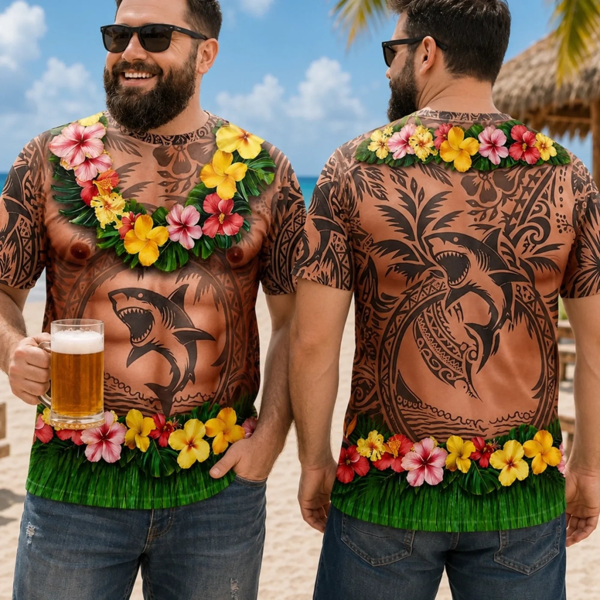 Custom Funny Aloha And Chill T-Shirt – Personalized Summer Vacation Tee, Birthday Gift for Men Who Love Island Vibes