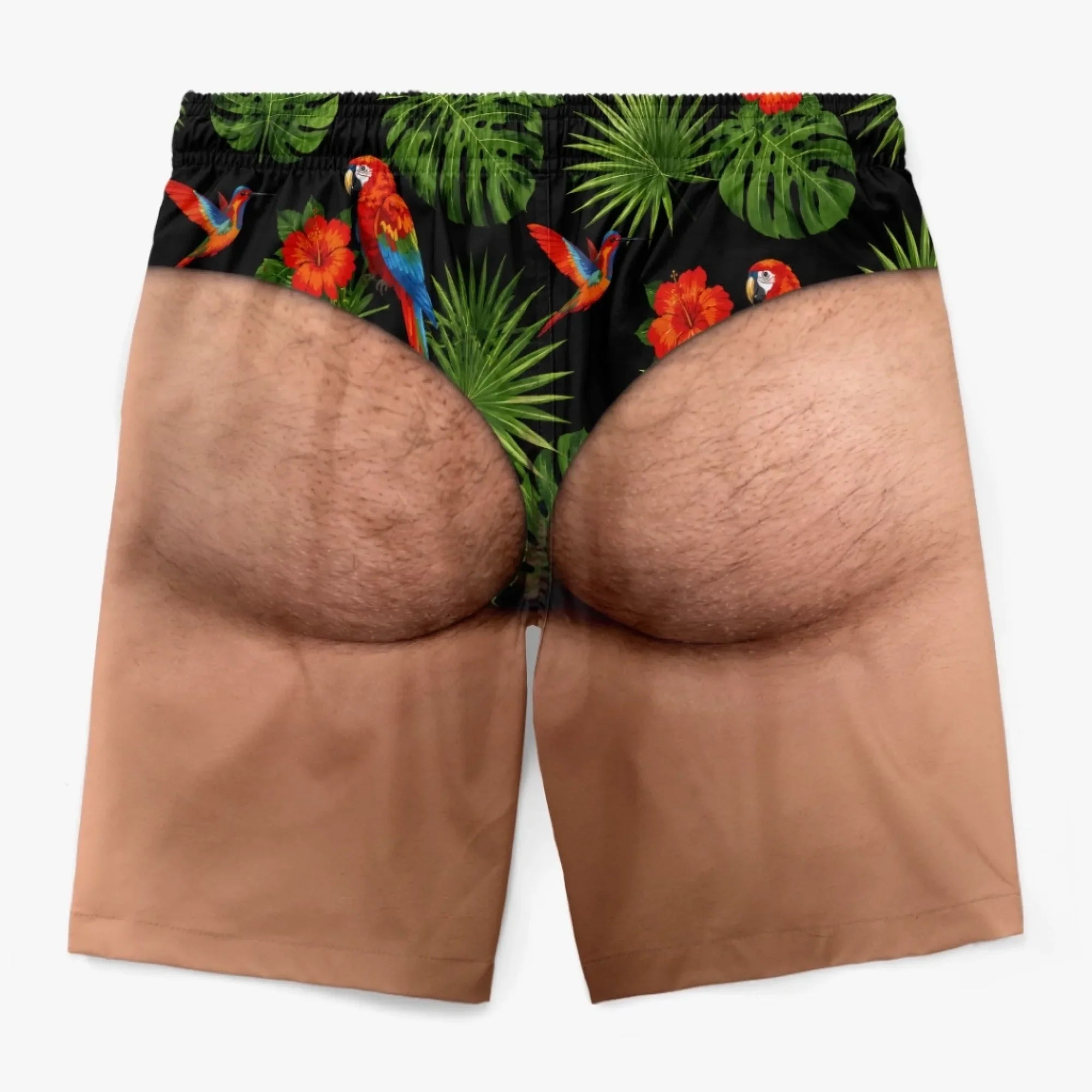 Custom Funny Men‘s Swim Trunks – Personalized Summer Vacation Beach Shorts, “Looking Good Naturally” Gift for Him