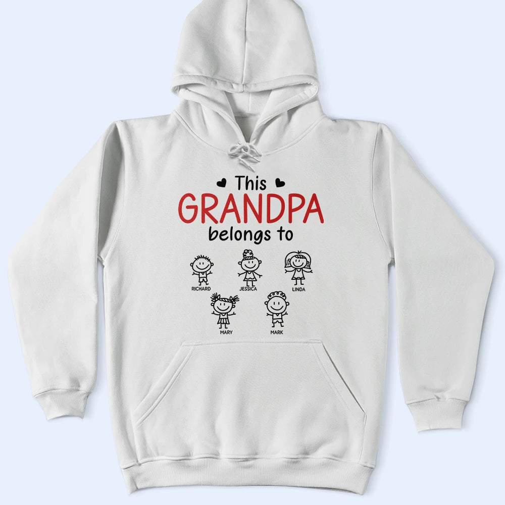 Personalized Grandma Sweatshirt – "This Grandma Belongs To" with Kid Stick Figures, Custom Family Names, Mother's Day Gift for Grandma
