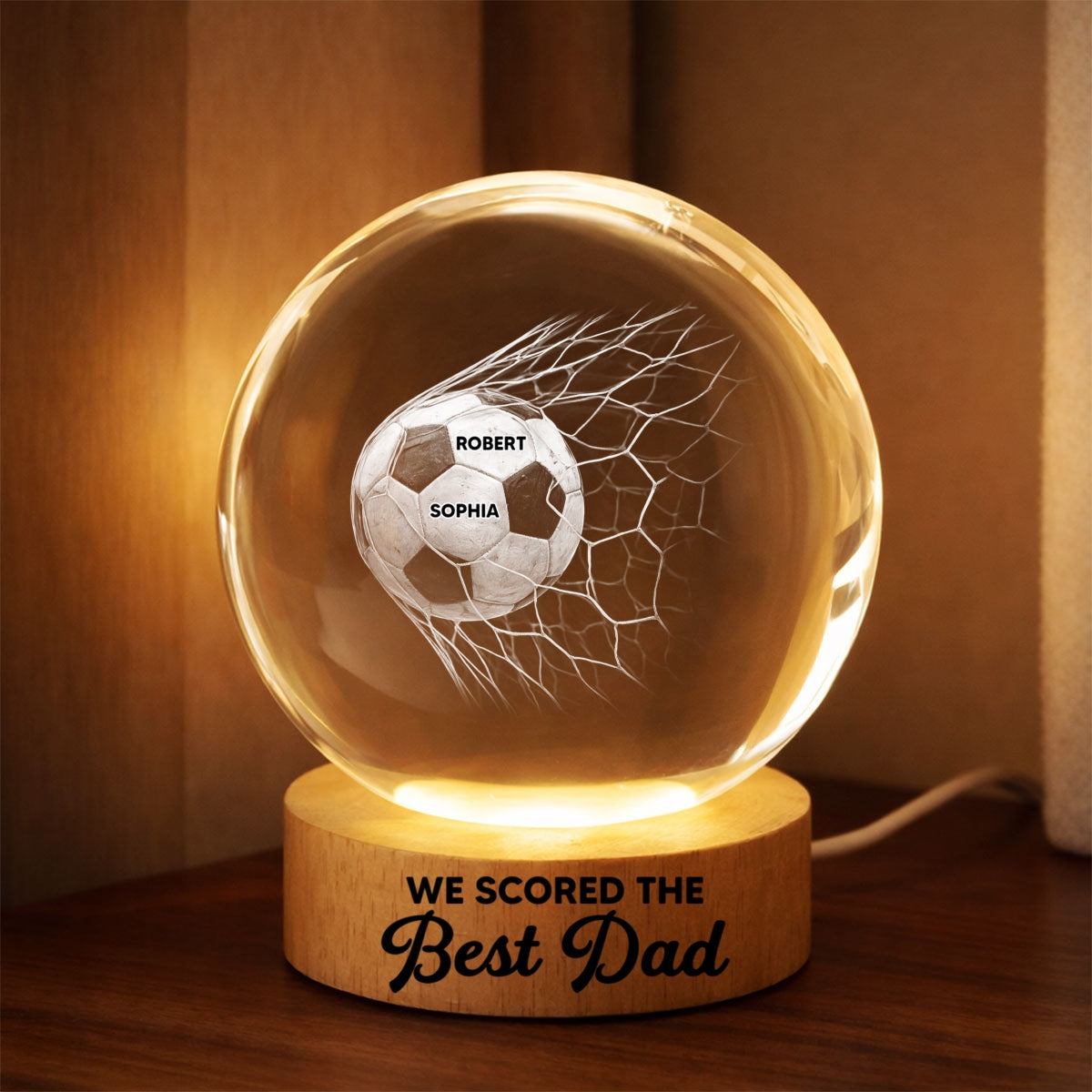 We Scored The Best Dad Personalized Crystal Ball LED Night Light – Custom Soccer Dad Gift, Father‘s Day Present for Him