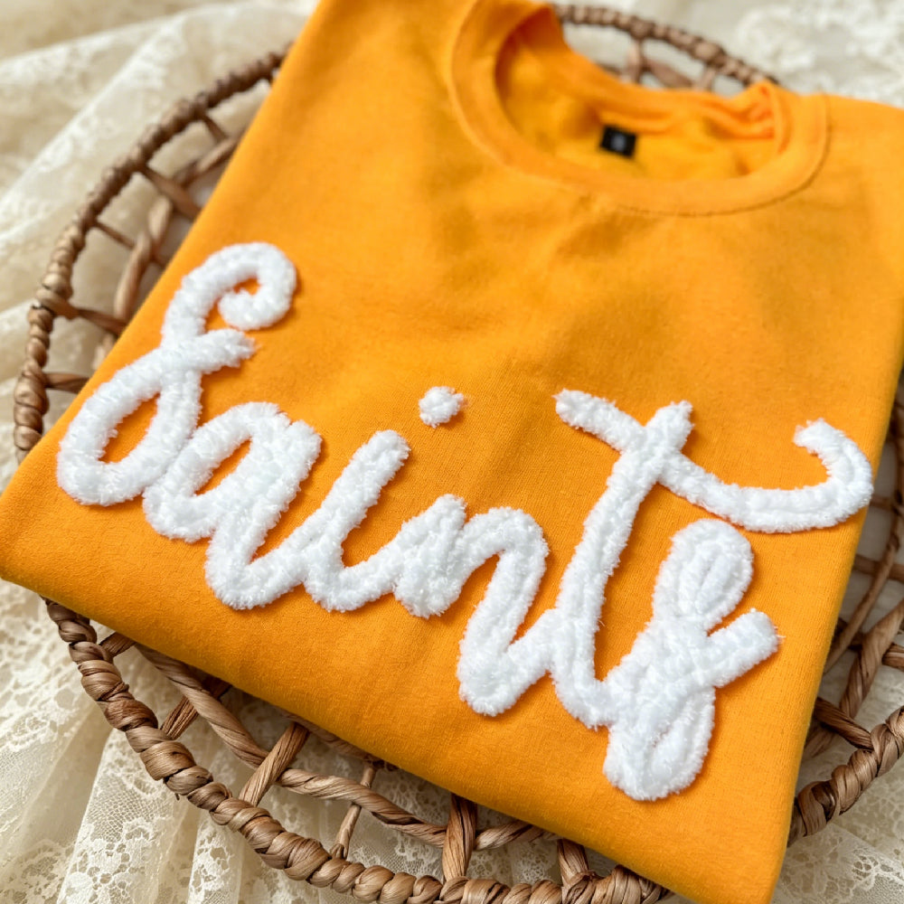 Custom Embroidered Chenille Sweatshirt – Personalized Cozy Team Crewneck – Game Day Pullover