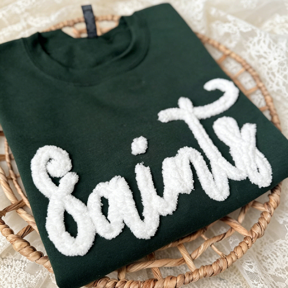 Custom Embroidered Chenille Sweatshirt – Personalized Cozy Team Crewneck – Game Day Pullover