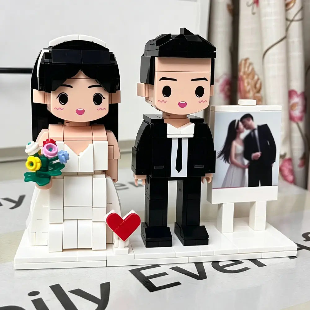Custom Brick Figures from Photo – Personalized Brick Me Figures Gift, Custom Couple Brick Figures, Unique Keepsake for Couples