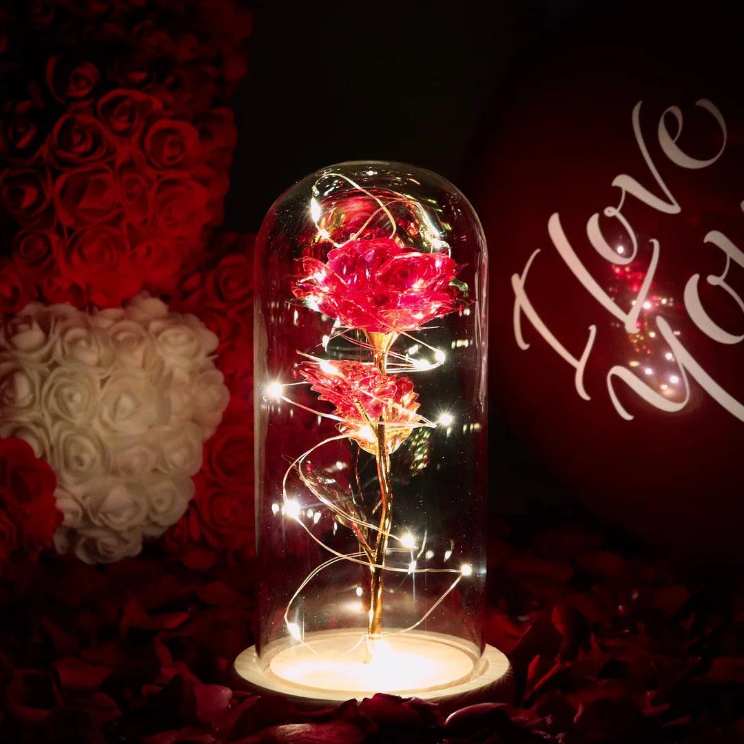 Custom Galaxy Rose in Glass Dome - Forever Rose Gift for Valentine's Day, Anniversary