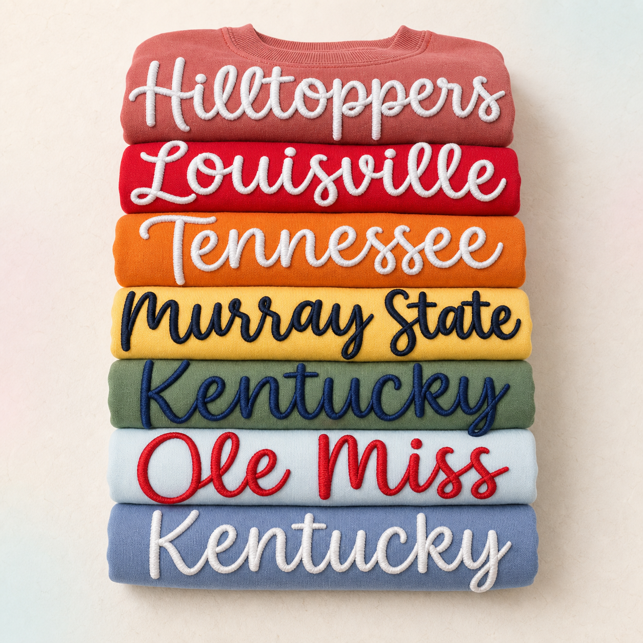 Custom 3D Puff Embroidered Name Sweatshirt – Personalized Game Day Crewneck, Hoodie or T-Shirt, College Sports Fan Gift