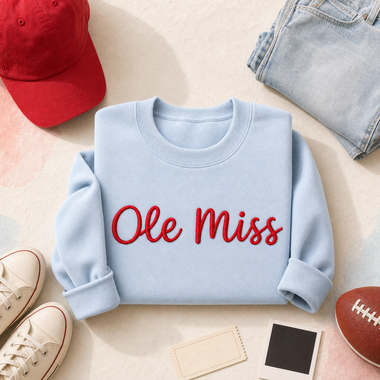 Personalized 3D Puff Embroidered School Name Sweatshirt – Custom Game Day Crewneck, Hoodie or T-Shirt, College Spirit Gift