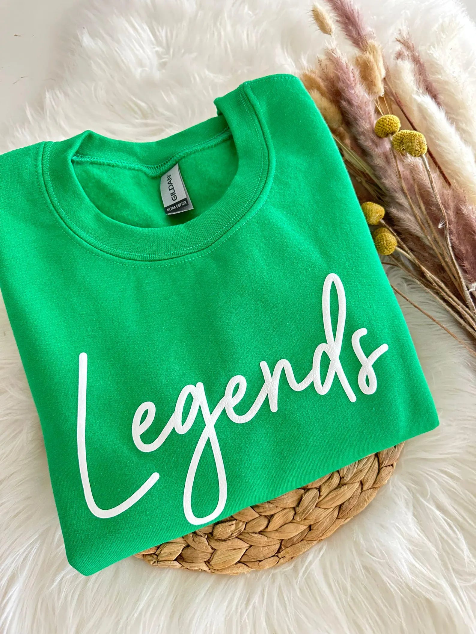 Custom "Legends" Team Puff Print Crewneck Sweatshirt – Personalized Text Pullover, Stylish Casual Embossed Apparel