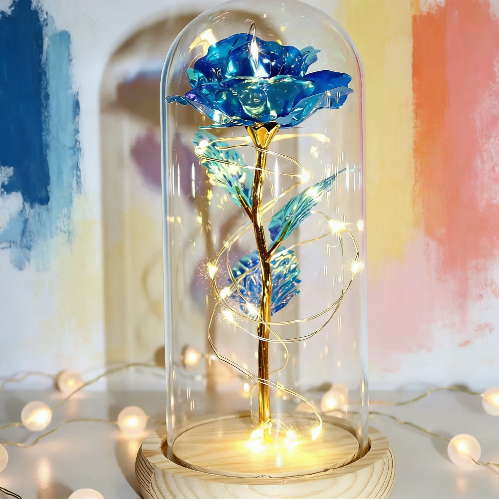 Custom Galaxy Rose in Glass Dome - Forever Rose Gift for Valentine's Day, Anniversary