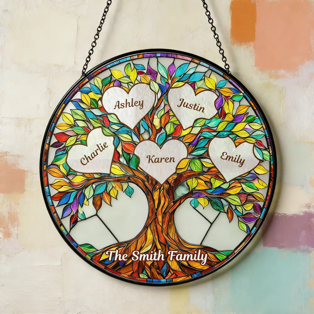 Family Unbreakable Bond Tree of Life - Personalized Suncatcher - Mother's Day Gift for Mom, Wife