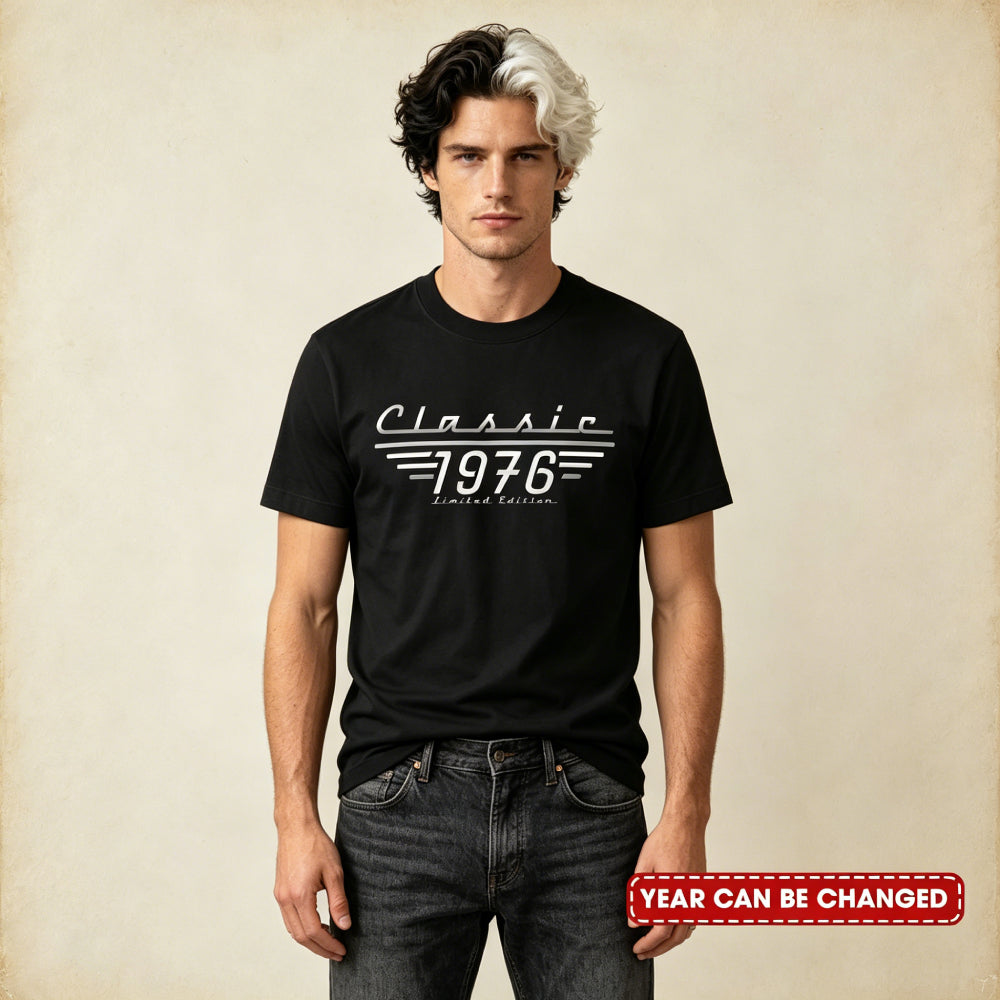 Personalized Classic Limited Edition 1976 Vintage Birthday T-Shirt – Custom Year Retro Gift for Dad, Husband, Grandpa