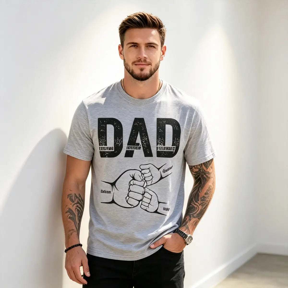 Dad The Man The Myth The Legend Personalized T-Shirt – Custom Name Father’s Day Gift for Dad, Grandpa, Papa