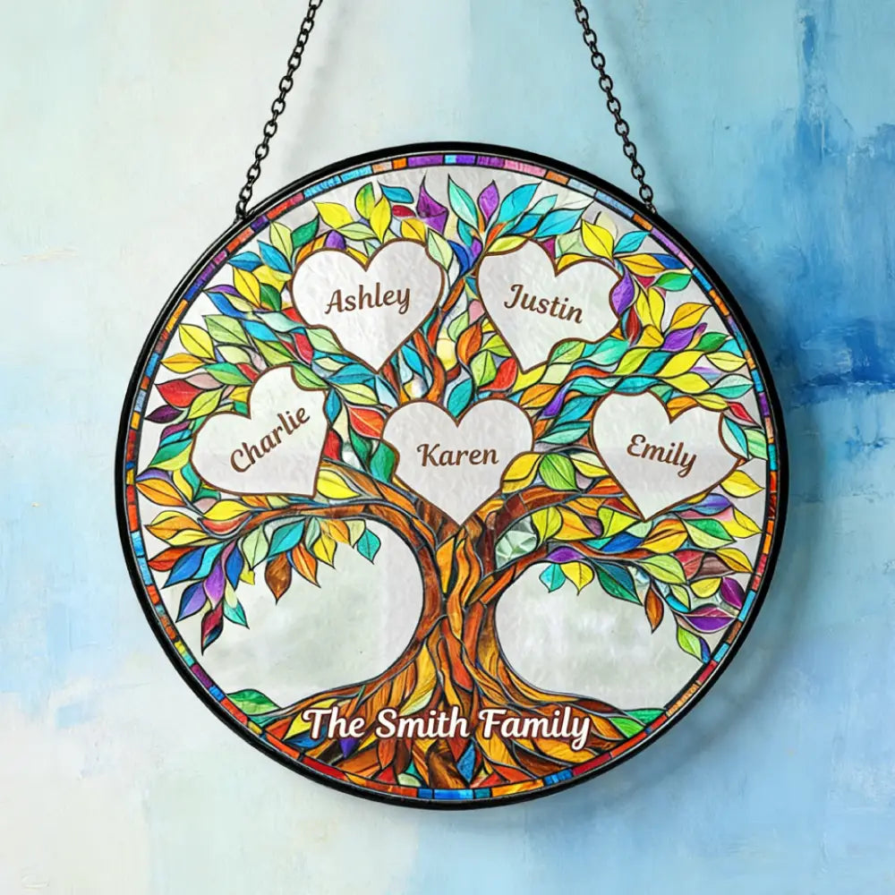 Family Unbreakable Bond Tree of Life - Personalized Suncatcher - Mother's Day Gift for Mom, Wife