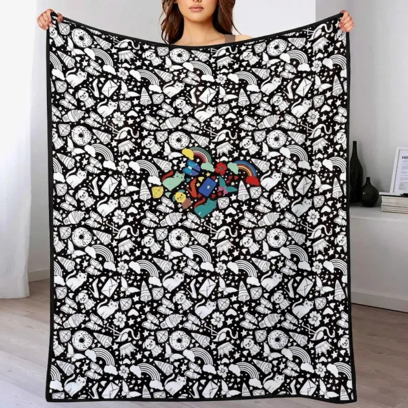 DIY Drawing Blanket with 24 Colors Markers – Color Your Own Washable Art Blanket, Creative Keepsake Gift for Kids