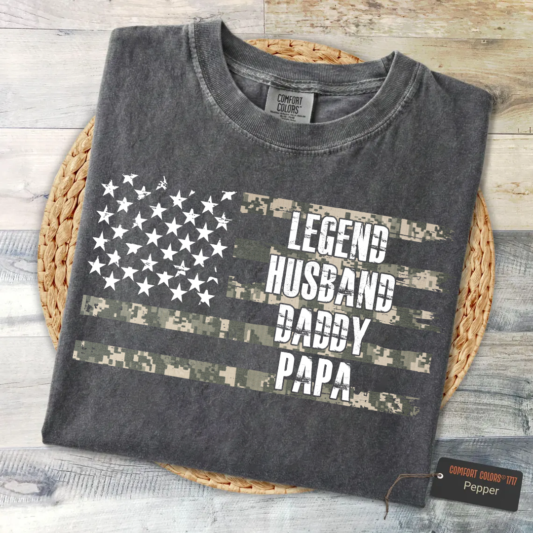 Custom Dad Grandpa Protector Hero T-Shirt – Personalized Papa Grandpa and Grandkids Names, Father’s Day Gift for Dad