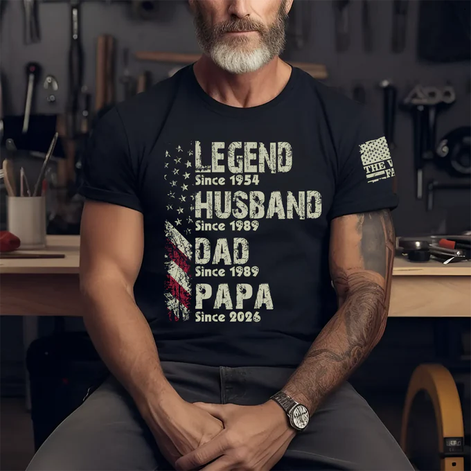 Personalized Legend Husband Dad Papa Shirt – Custom Years Gift for Dad & Grandpa – Unique Father's Day Gift for Him