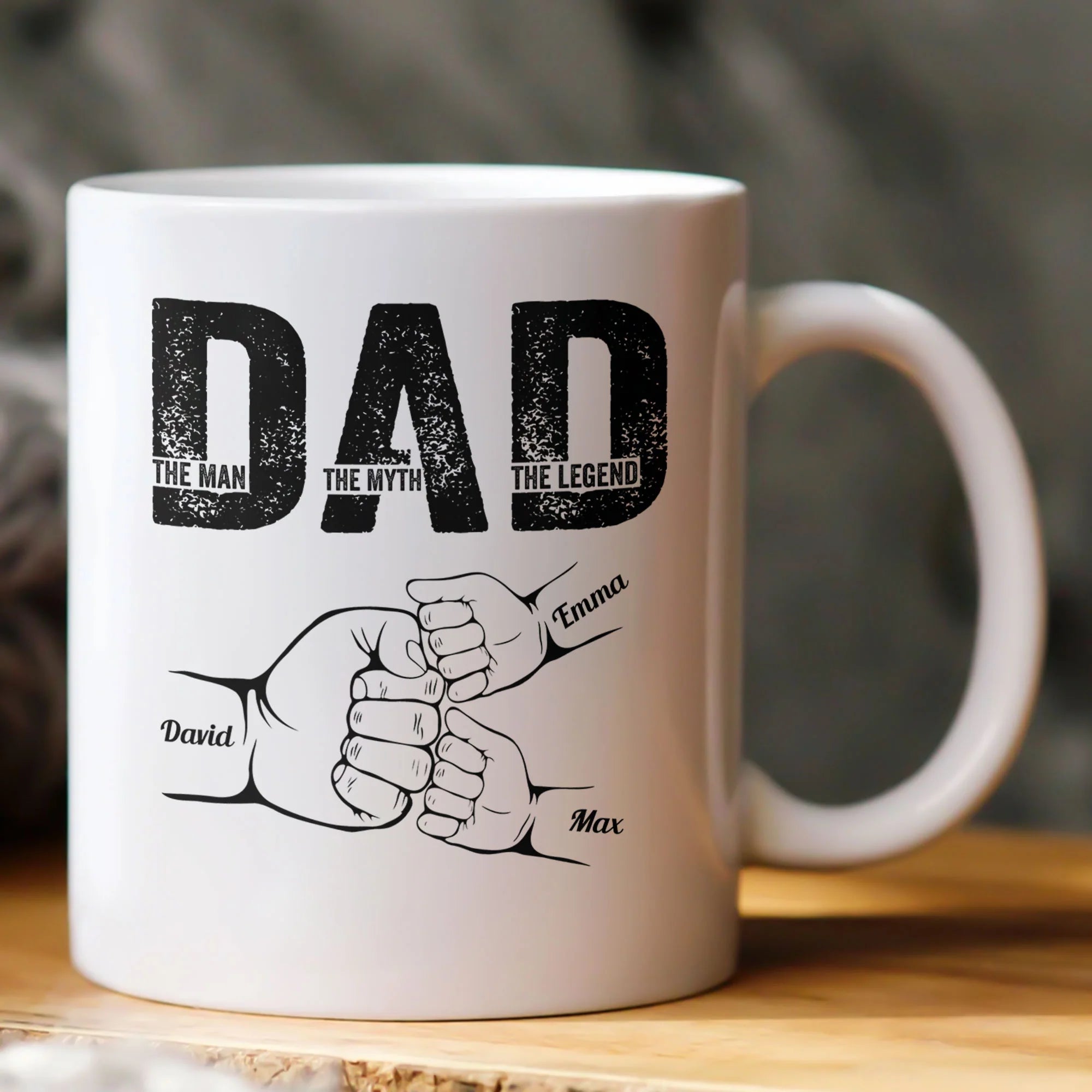 Dad The Man The Myth The Legend Personalized Mug – Custom Name Father’s Day Gift for Dad, Grandpa, Papa