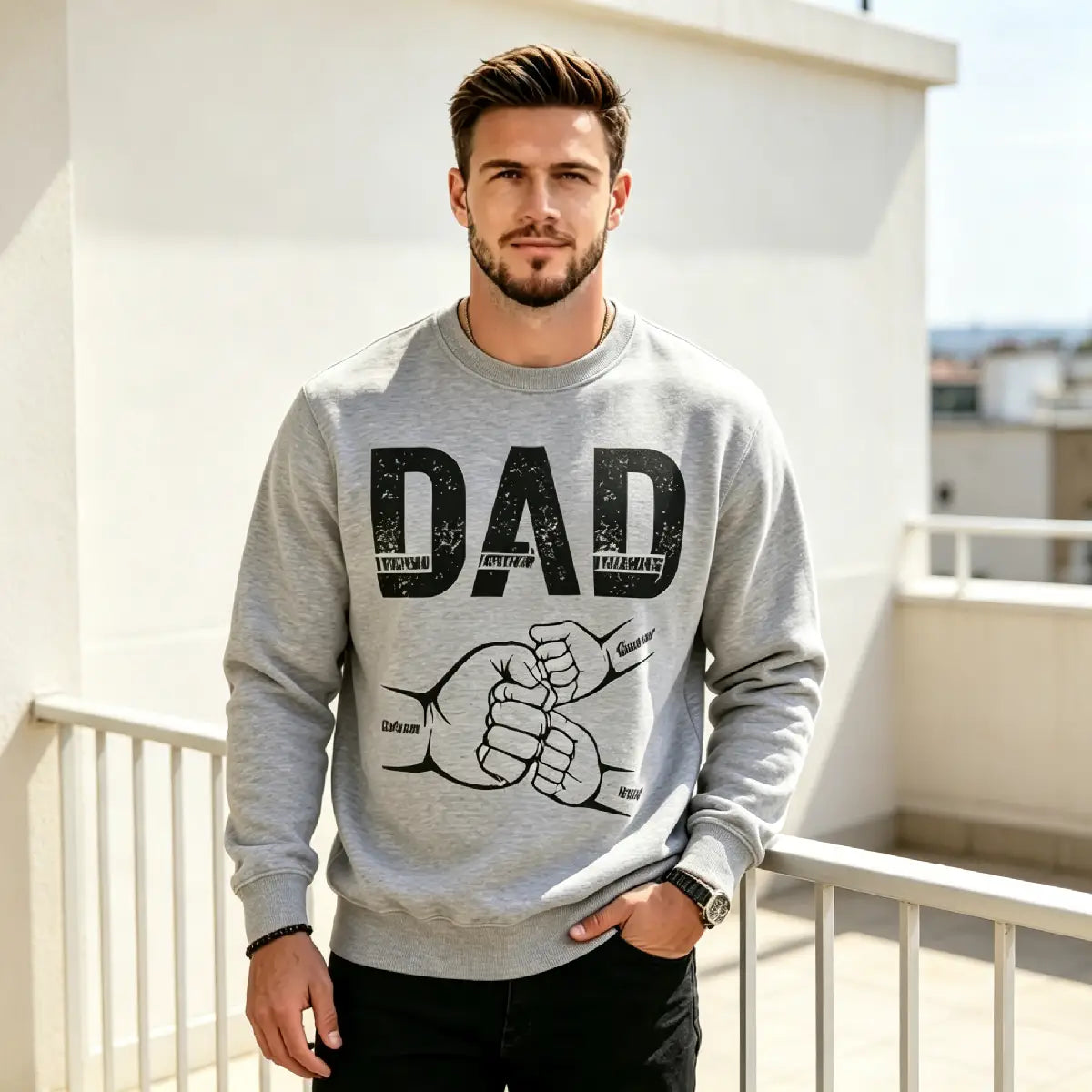 Dad The Man The Myth The Legend Personalized Sweatshirt – Custom Name Father’s Day Gift for Dad, Grandpa, Papa