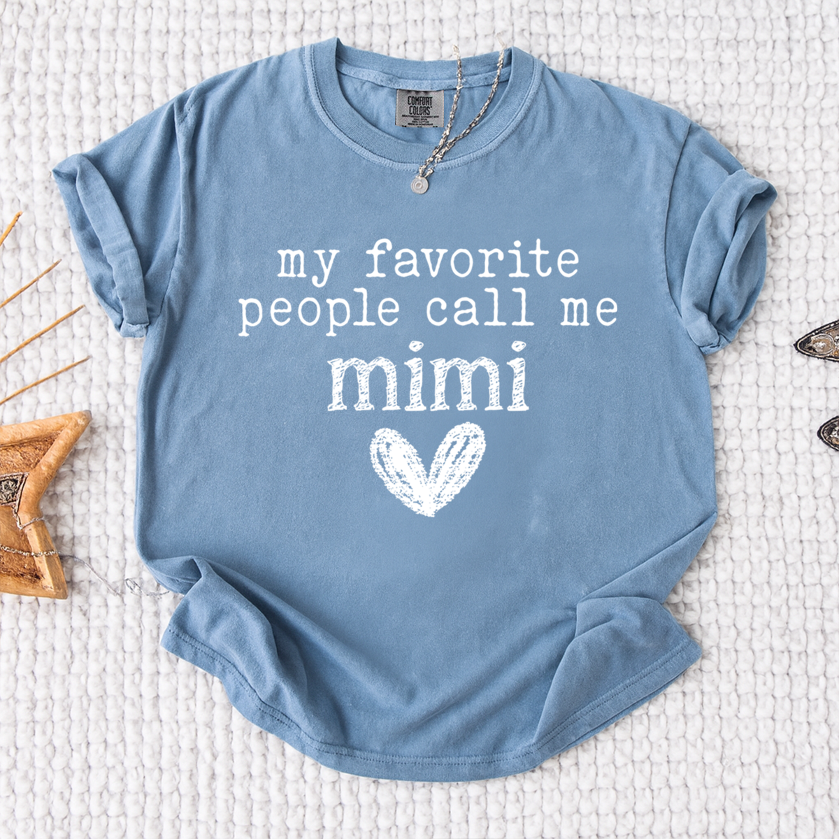 My Favorite People Call Me Mimi T-Shirt – Cute Grandma Heart Design, Personalized Gift for Mimi