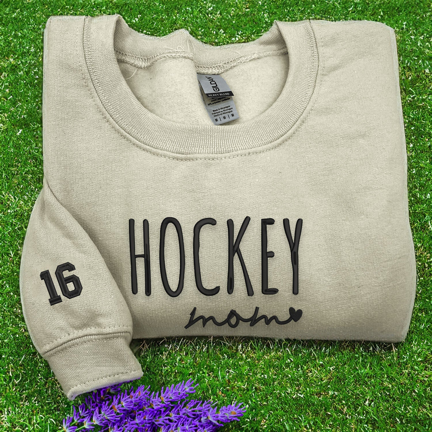 Custom Hockey Mom Sweatshirt or Hoodie with Embroidered Gift for Hockey Mom