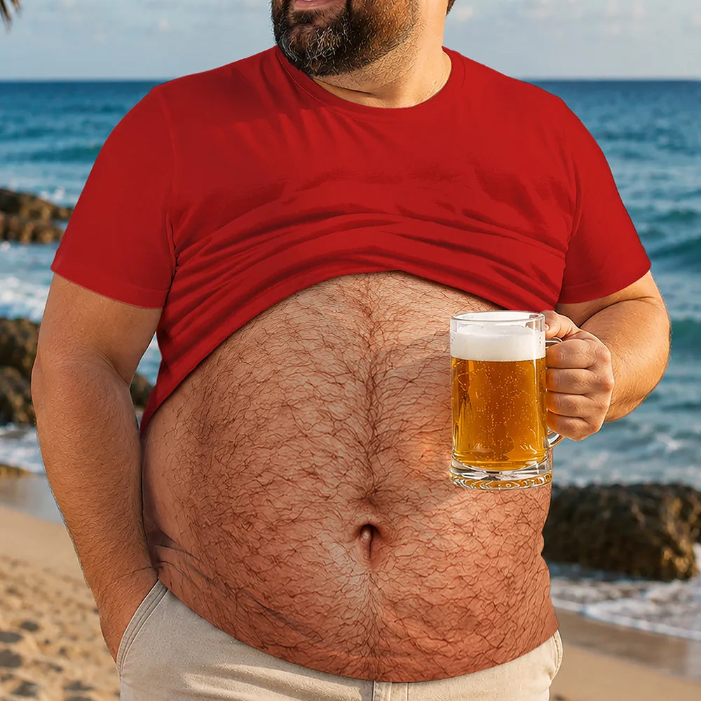 Custom 3D Funny Hairy Body T-Shirt – Personalized Full Print Novelty Tee, Gag Gift for Dad Husband Men