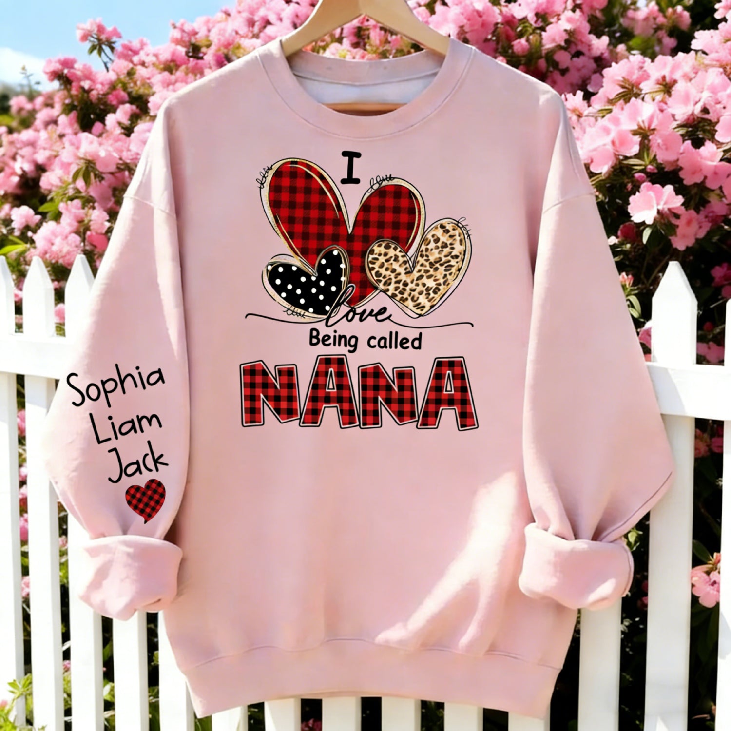 Personalized "I Love Being Called Nana" Sweatshirt - Custom Grandkids Names Sleeve, Gift for Nana