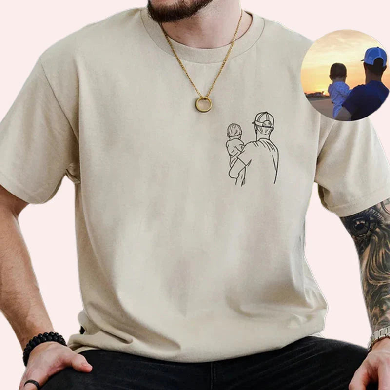Custom Photo T-Shirt for Dad – Personalized Father’s Day Gift, Upload Your Photo for Printing or Embroidery