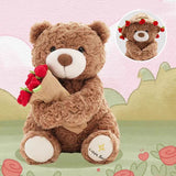 Convertible Love: Snuggly Teddy with Preserved Rose Bouquet - Romantic Valentine's Gift for Her