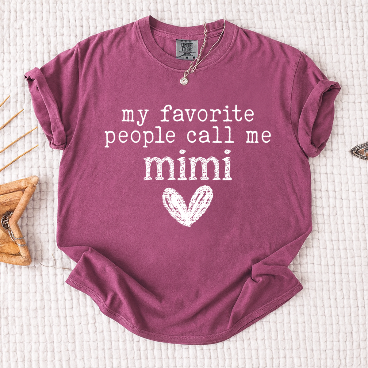 My Favorite People Call Me Mimi T-Shirt – Cute Grandma Heart Design, Personalized Gift for Mimi