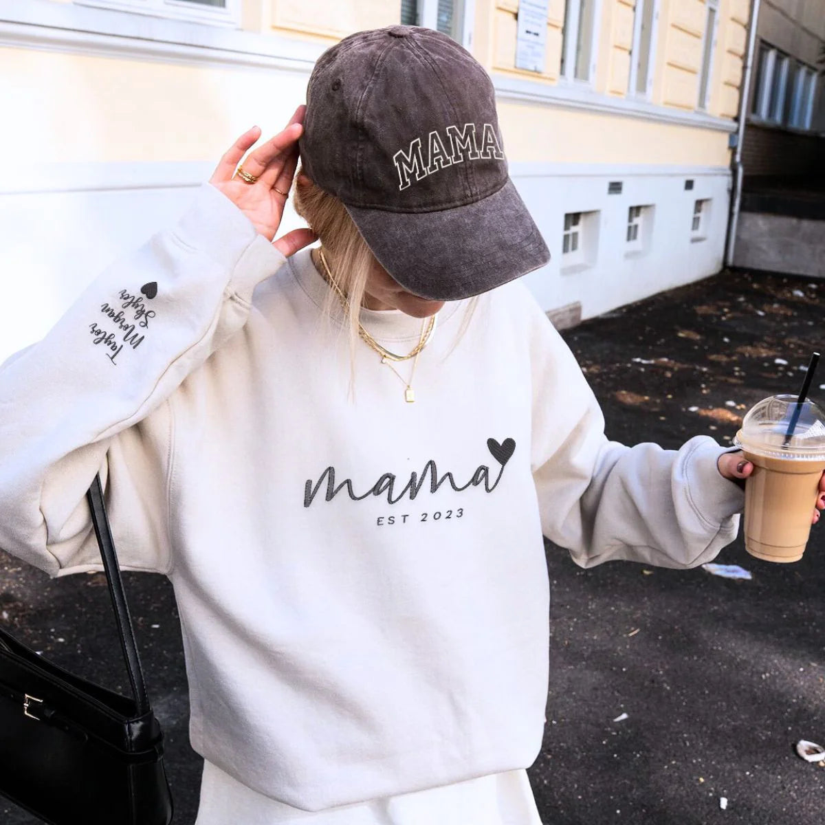 Personalized Mama Heart Sweatshirt or Hoodie, Custom Embroidered Mother's Day Gift for Mama