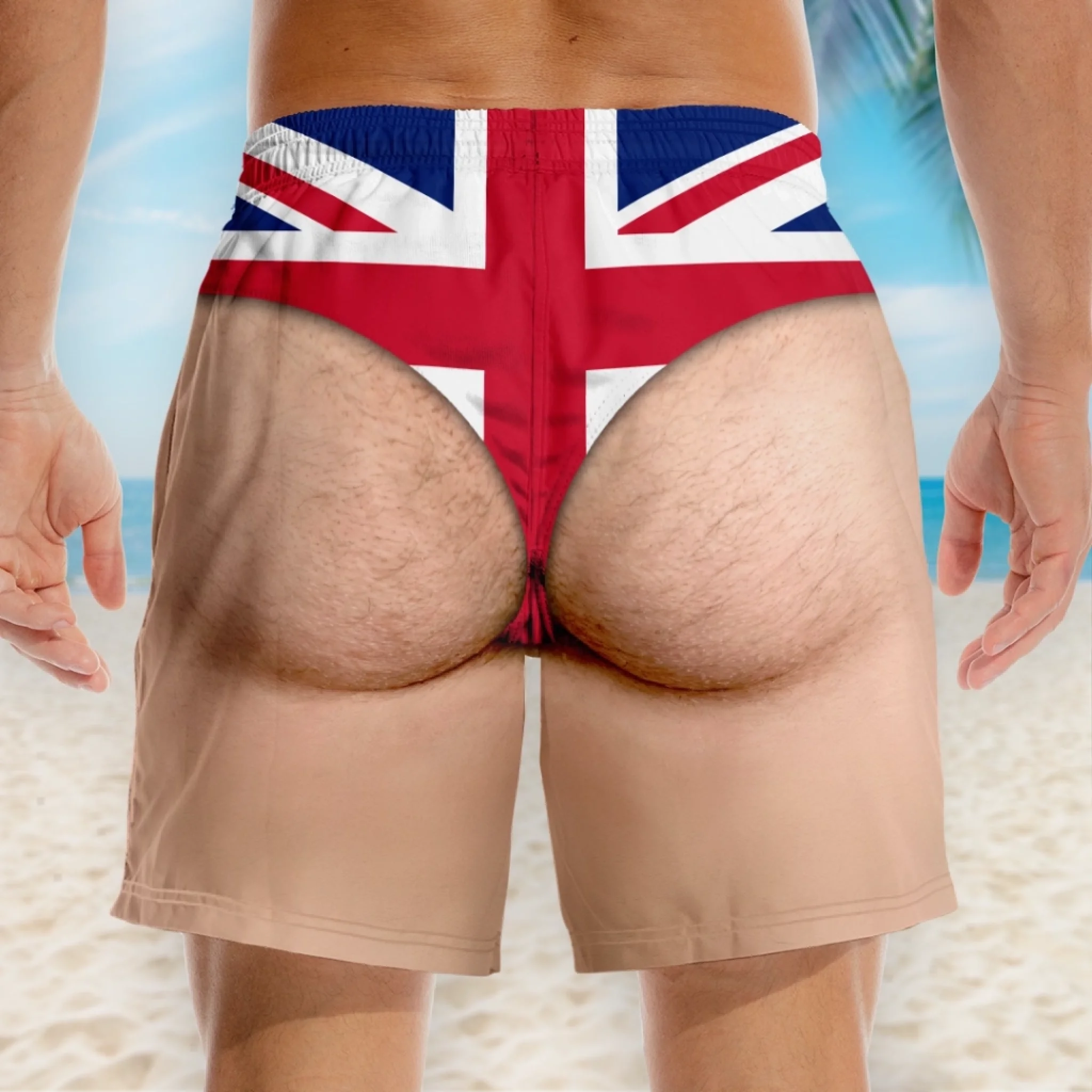 Custom Funny Men’s Swim Trunks – Personalized Summer Vacation Beach Shorts, “Beach Day Ready” Gift for Him with Skin Tone Choice
