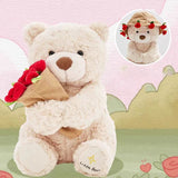 Convertible Love: Snuggly Teddy with Preserved Rose Bouquet - Romantic Valentine's Gift for Her