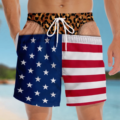 Custom Funny Men’s Swim Trunks – Choose Skin Tone, Underwear & Shorts Pattern, Birthday & Beach Vacation Gift for Him