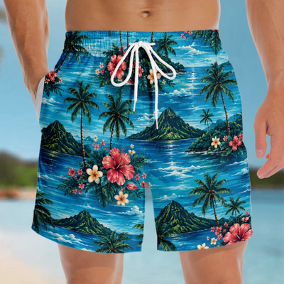 Custom Funny Men’s Swim Trunks with Rear View Illusion – Birthday & Beach Vacation Gift for Him
