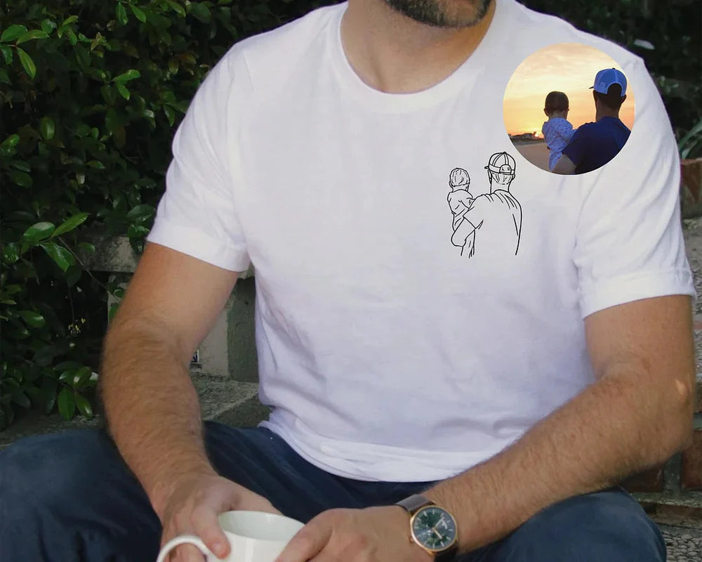 Custom Photo T-Shirt for Dad – Personalized Father’s Day Gift, Upload Your Photo for Printing or Embroidery