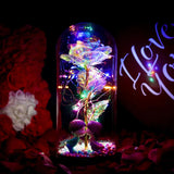 Custom Galaxy Rose in Glass Dome - Forever Rose Gift for Valentine's Day, Anniversary